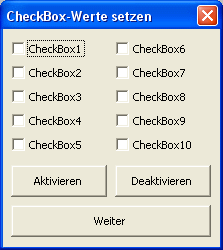 CheckBoxes als Serie