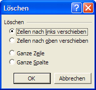 Zellen lschen