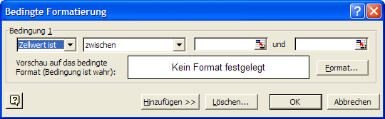 Bedingte Formatierung