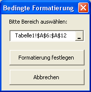 Bedingt formatieren