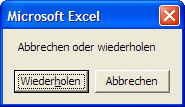 Meldung VbRetryCancel