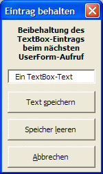 TextBox mit Gedchtnis