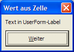 Zelltext als Aufschrift