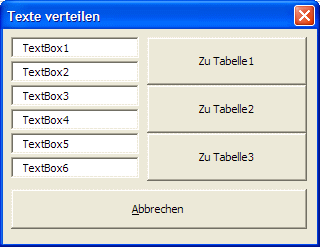 Auf Tabellenblätter verteilen