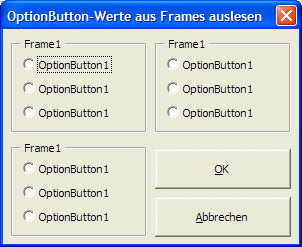 Optionsfelder in Frames 1